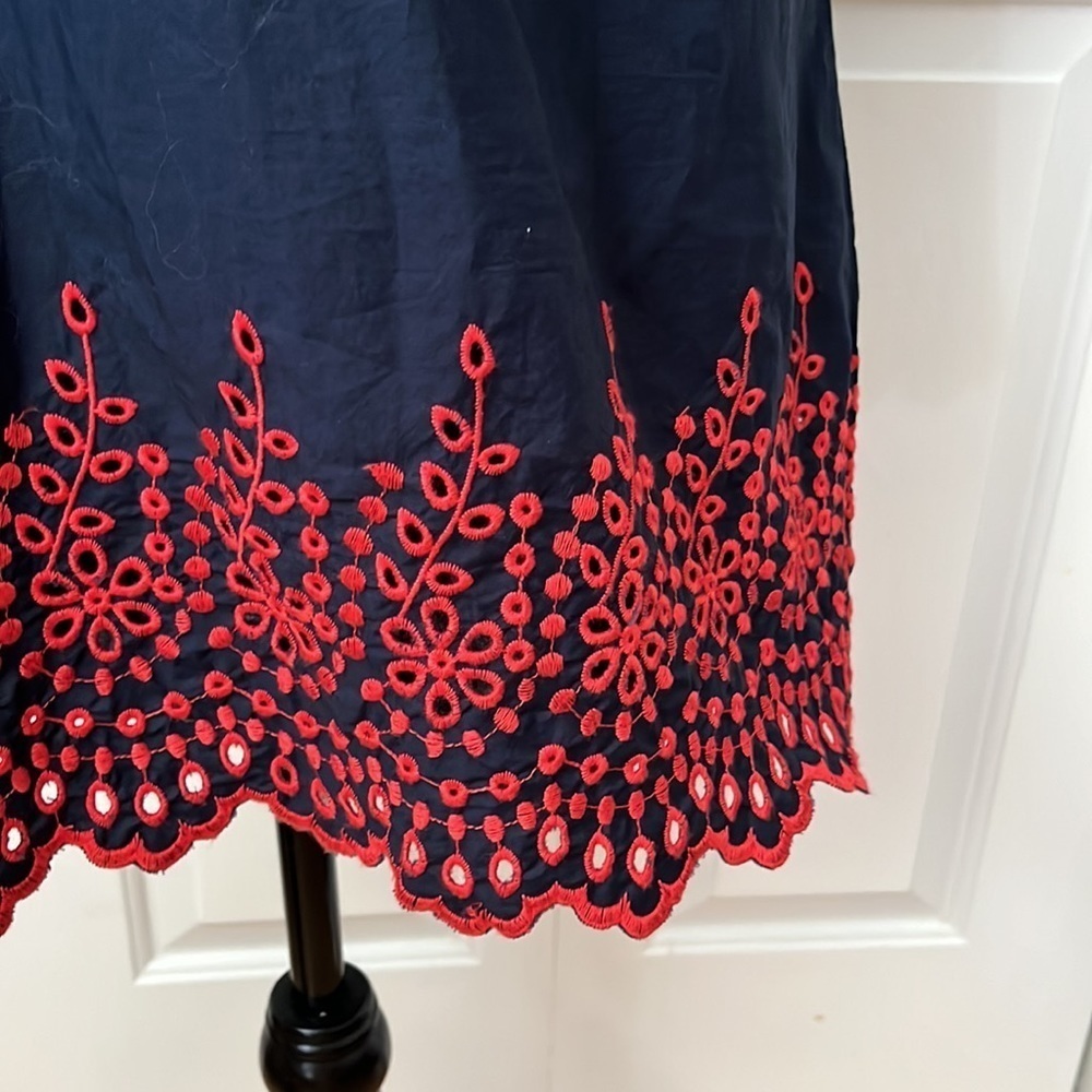 NWT J. Crew Embroidered Eyelet bell sleeve dress Sz XS Sm​ - Picture 8 of 10